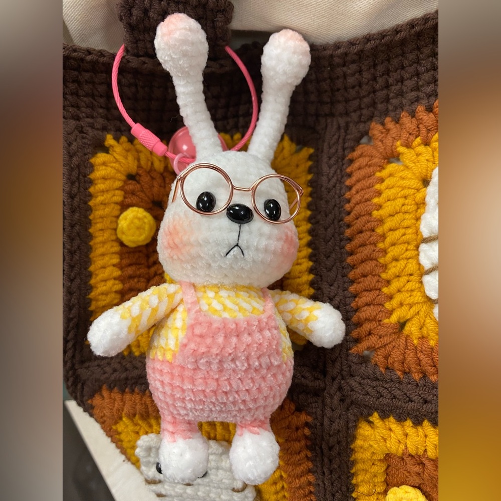 handmade crochet bunny Keychain